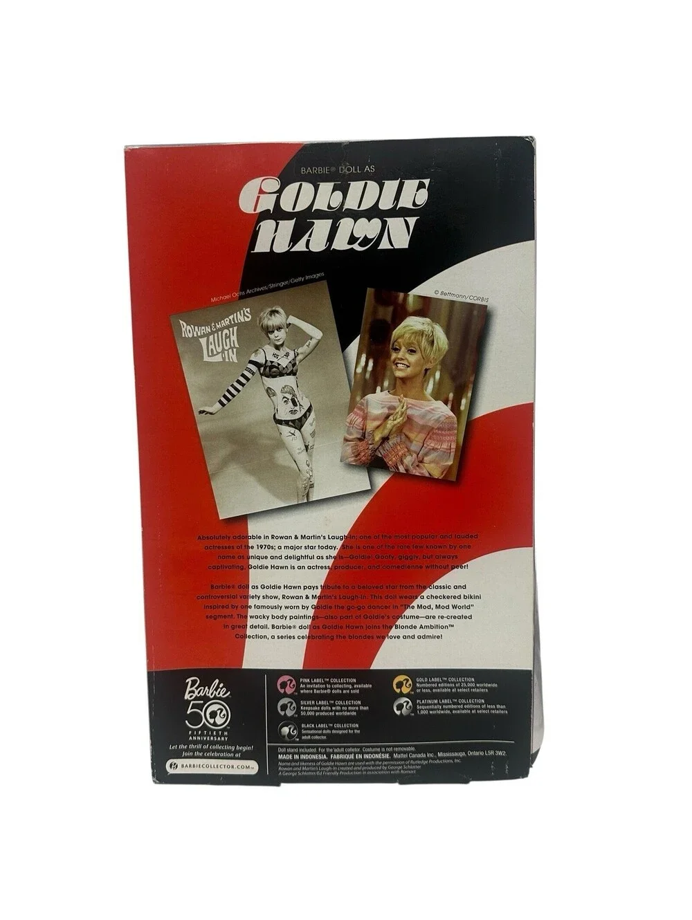 Barbie Goldie Hawn Blonde Ambition Black Label 50th Anniversary Collector Doll N